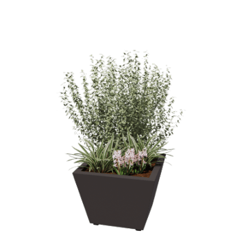 Oceľový kvetináč - Cone - 60 x 60 x 41,5 cm - Zvarený - RAL7016 matný (antracitová sivá) - So spodnou doskou