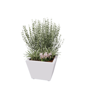 Oceľový kvetináč - Cone - 60 x 60 x 41,5 cm - Zvarený - RAL9010 matný (biela) - So spodnou doskou