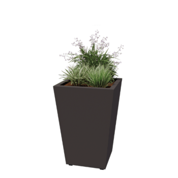 Oceľový kvetináč - Cone - 60 x 60 x 81,5 cm - Zvarený - RAL7016 matný (antracitová sivá) - So spodnou doskou