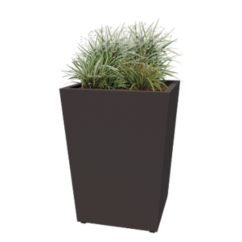 Oceľový kvetináč - Cone - 80 x 80 x 101,5 cm - Zvarený - RAL7016 matný (antracitová sivá) - So spodnou doskou