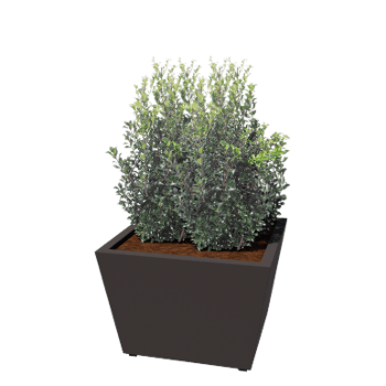 Oceľový kvetináč - Cone - 80 x 80 x 51,5 cm - Zvarený - RAL7016 matný (antracitová sivá) - So spodnou doskou