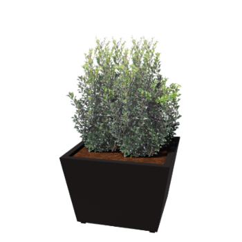 Oceľový kvetináč - Cone - 80 x 80 x 51,5 cm - Zvarený - RAL9005 matný (čierny) - So spodnou doskou