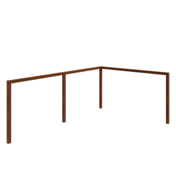 Cortenová pergola - Roh - 600 x 412 x 242 cm - Bez betónovej pätky