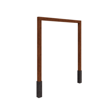 Cortenová pergola - Rovný - 250 x 230 cm - s betónovou pätkou