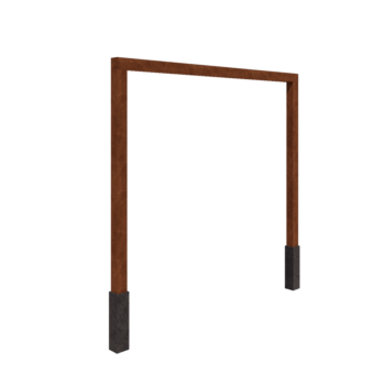 Cortenová pergola - Rovný - 300 x 230 cm - s betónovou pätkou