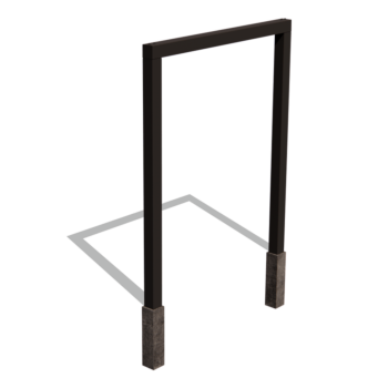 Oceľová pergola - Rovný - 200 x 230 cm - RAL9005 matný (čierny) - s betónovou pätkou