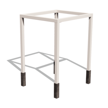 Oceľová pergola - Štvorec - 224 x 200 x 230 cm - Iná farba RAL - Bez betónovej pätky