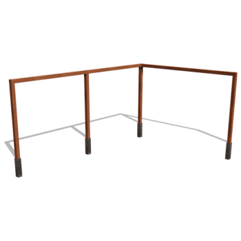 Pergola z cortenovej ocele rohové usporiadanie 600 x 412 cm