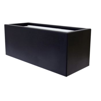 Kvetináč zo sklolaminátu - Obdĺžnik - 100 x 40 x 40 cm - RAL9005 matná (čierna) - S dnom