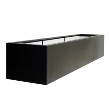 Kvetináč zo sklolaminátu - Obdĺžnik - 200 x 50 x 40 cm - RAL9005 matná (čierna) - S dnom