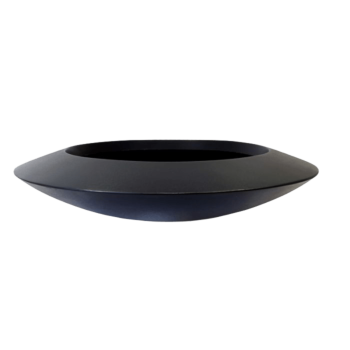 Kvetináč zo sklolaminátu - Misa - Ø 120 x 20 cm - RAL9005 matná (čierna) - S dnom