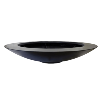 Kvetináč zo sklolaminátu - Misa - Ø 200 x 40 cm - RAL9005 matná (čierna) - S dnom