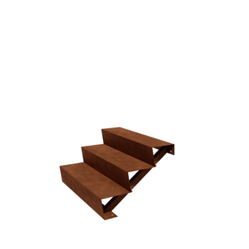 Schody z cortenovej ocele New York 2 stupne (šírka 100 cm)