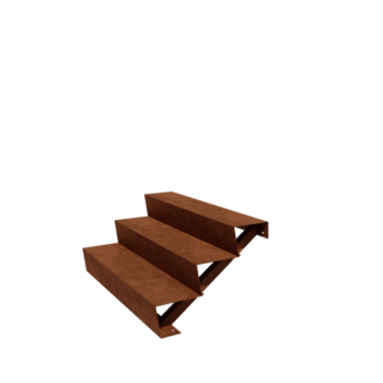 Schody z cortenovej ocele New York 2 stupne (šírka 120 cm)