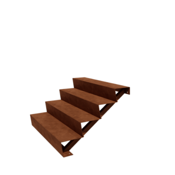 Schody z cortenovej ocele New York 2 stupne (šírka 120 cm)