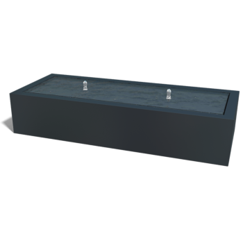 Hliníková záhradná fontána - Lyra - 200 x 80 x 40 cm - RAL9010 matný (biela) - S LED osvetlením