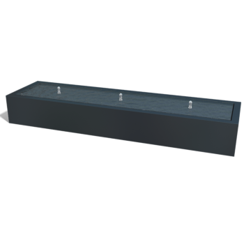 Hliníková záhradná fontána - Lyra - 300 x 80 x 40 cm - RAL9010 matný (biela) - S LED osvetlením