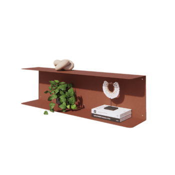 Oceľová polica na stenu - C-tvar - 100 x 20 x 28 cm - Corten look