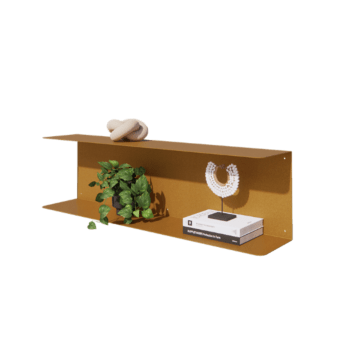 Oceľová polica na stenu - C-tvar - 100 x 20 x 28 cm - Gold