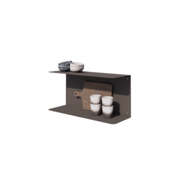 Oceľová polica na stenu - C-tvar - 60 x 20 x 28 cm - RAL7016 matný (antracitová sivá)