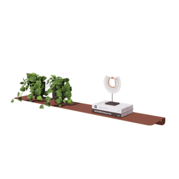 Oceľová polica na stenu - L-tvar - 120 x 20 x 5 cm - Corten look