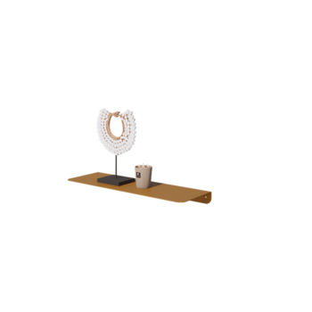 Oceľová polica na stenu - L-tvar - 60 x 20 x 5 cm - Gold