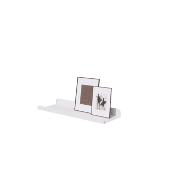 Oceľová polica na stenu - U-tvar - 60 x 20 x 5 cm - RAL9010 matný (biela)