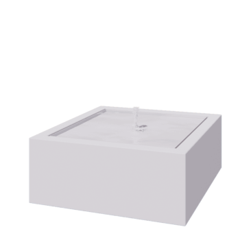 Hliníková záhradná fontána - Lyra - 120 x 120 x 40 cm - RAL9010 matný (biela) - S LED osvetlením