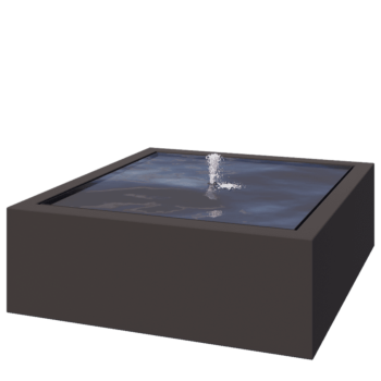 Hliníková záhradná fontána - Lyra - 120 x 120 x 40 cm - RAL7016 matný (antracitová sivá) - S LED osvetlením