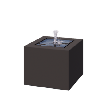 Hliníková záhradná fontána - Lyra - 50 x 50 x 40 cm - RAL7016 matný (antracitová sivá) - S LED osvetlením