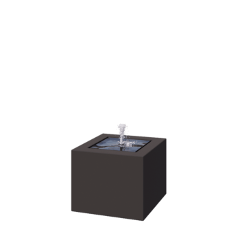 Hliníková záhradná fontána - Lyra - 50 x 50 x 40 cm - RAL7016 matný (antracitová sivá) - S LED osvetlením
