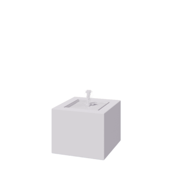 Hliníková záhradná fontána - Lyra - 50 x 50 x 40 cm - RAL9010 matný (biela) - S LED osvetlením