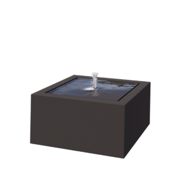 Hliníková záhradná fontána - Lyra - 80 x 80 x 40 cm - RAL7016 matný (antracitová sivá) - S LED osvetlením