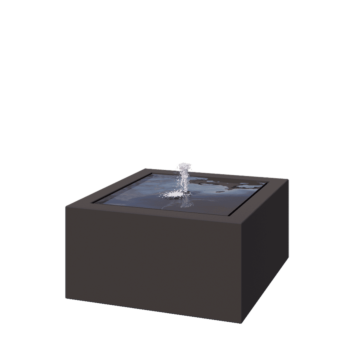 Hliníková záhradná fontána - Lyra - 80 x 80 x 40 cm - RAL7016 matný (antracitová sivá) - S LED osvetlením