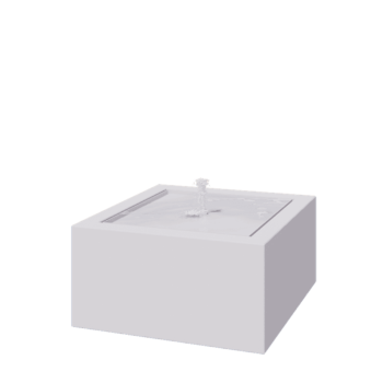 Hliníková záhradná fontána - Lyra - 80 x 80 x 40 cm - RAL9010 matný (biela) - S LED osvetlením