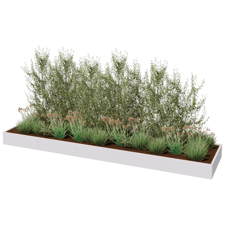 Práškom lakovaný oceľový kvetináč Texas xxl 500 x 120 cm