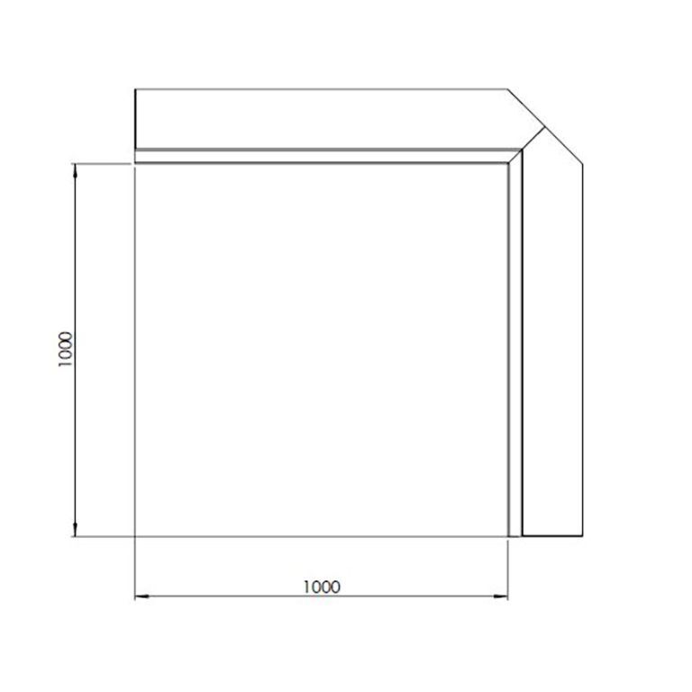 Oporná stena z cortenovej ocele vnútorný roh 100 x 100 cm (výška 30 cm)