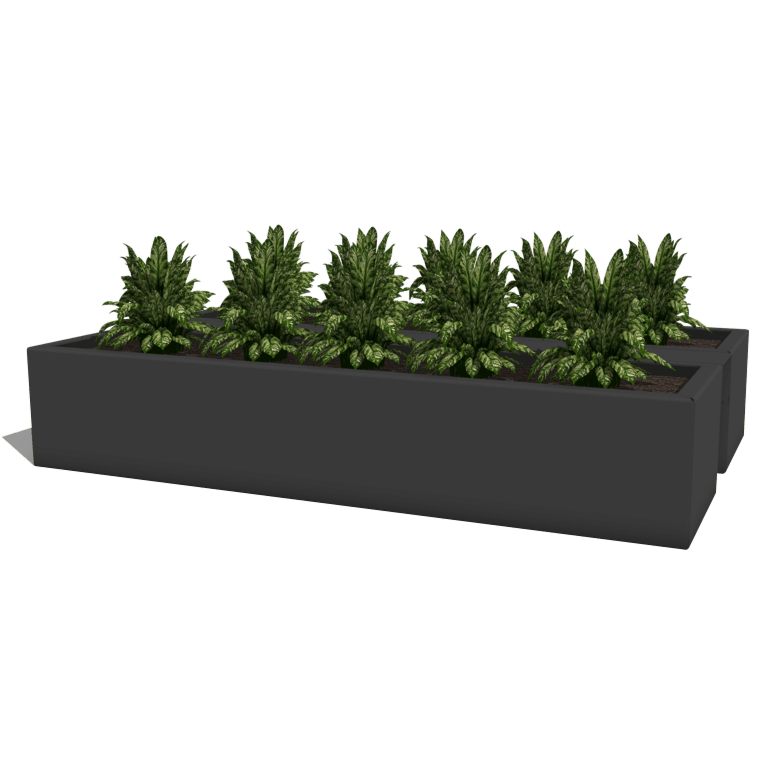 Práškom lakovaný oceľový kvetináč na balkón 80 cm