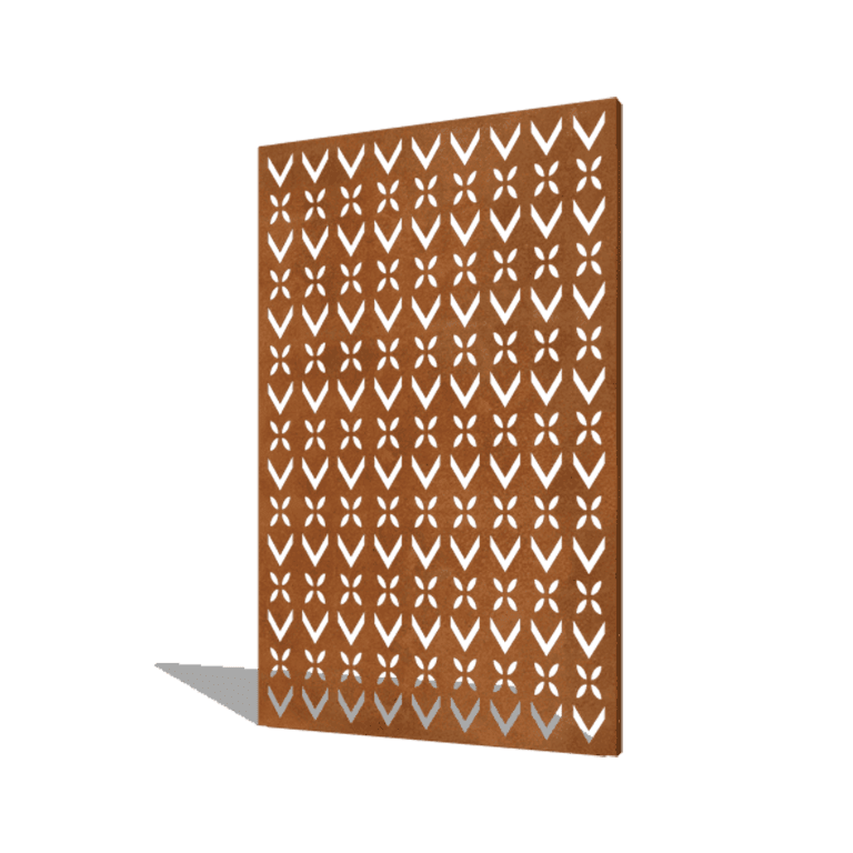 Panel z cortenovej ocele strešný motív kompozícia 1 120 x 6 x 190 cm