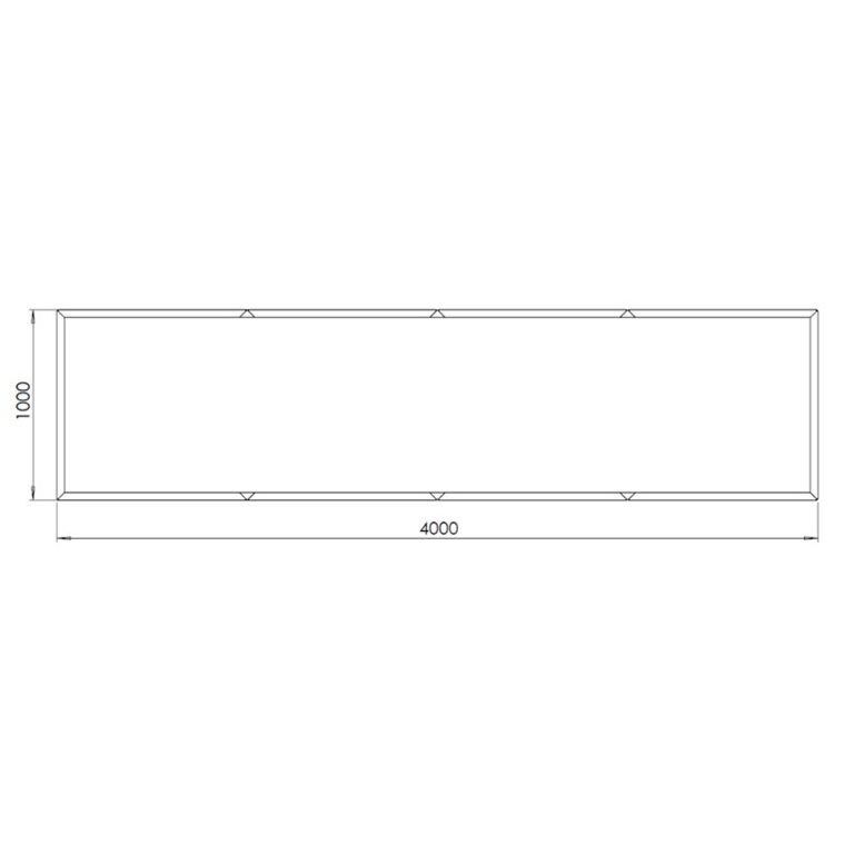 Práškom lakovaný oceľový kvetináč Texas xxl 400 x 100 cm