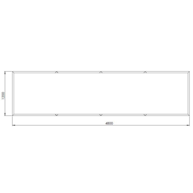 Práškom lakovaný oceľový kvetináč Texas xxl 480 x 120 cm