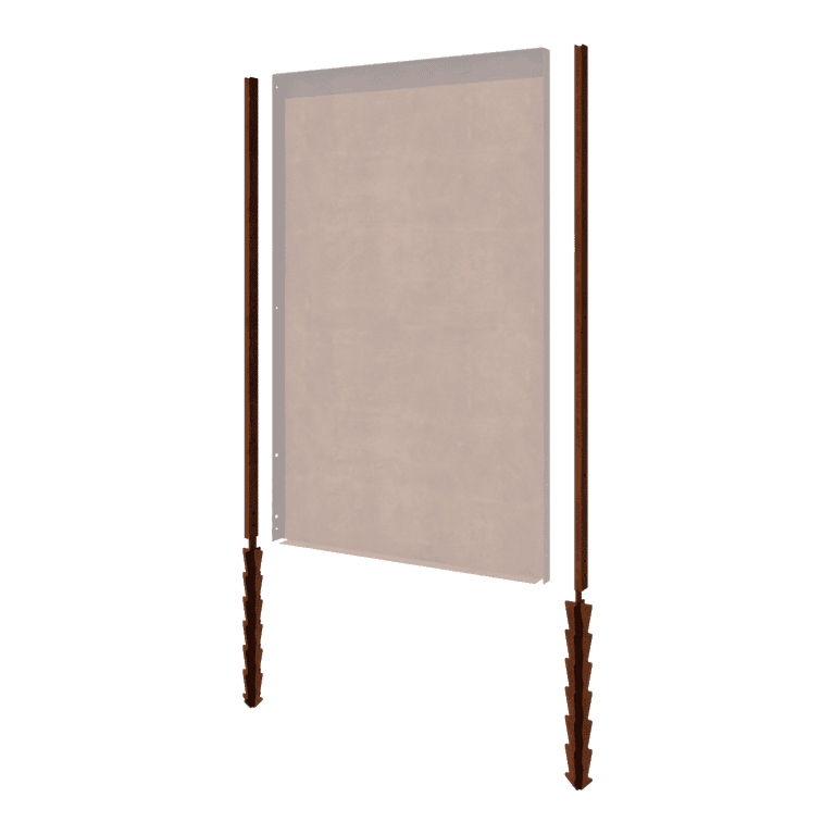 Stĺp z cortenovej ocele - Rovný s kotviacim kolíkom - 190 x 6 x 3 cm
