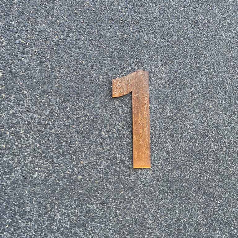 Domové číslo z cortenovej ocele 1 - 30 cm