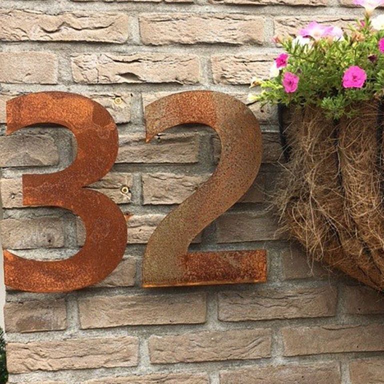 Domové číslo z cortenovej ocele 3 - 50 cm