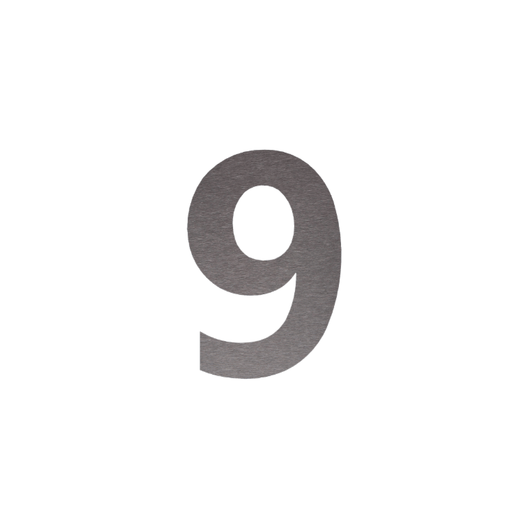 Číslo domu z nehrdzavejúcej ocele 9 - 20,2 x 30 cm - Geborsteld