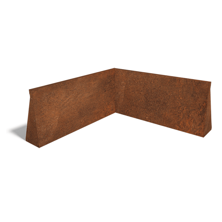 Oporná stena z cortenovej ocele vnútorný roh 100 x 100 cm (výška 50 cm)