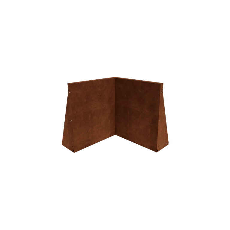 Oporný múr z cortenovej ocele - Vnútorný roh - 50 x 50 x 60 cm