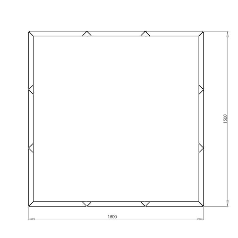 Práškom lakovaný oceľový kvetináč Miami xxl 150 x 150 cm