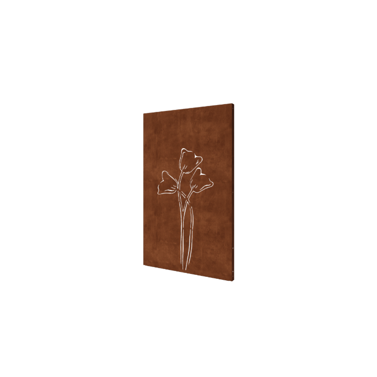 Panel z cortenovej ocele tulipán symetrické 120 x 6 x 190 cm