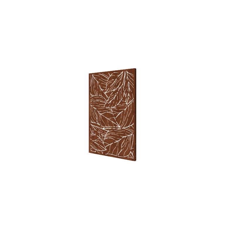 Cortenový plotový panel - Listy 1 - 120 x 6 x 190 cm